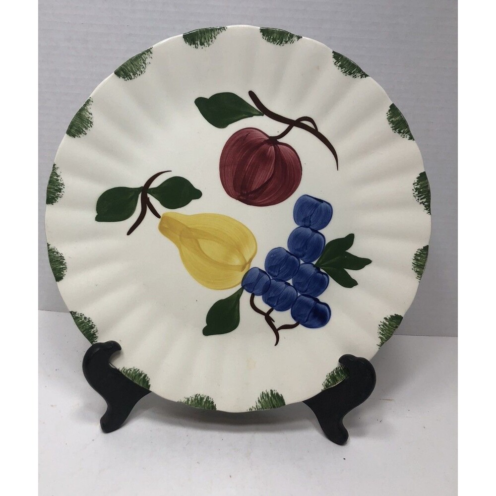 Vintage Blue Ridge Pottery 10 1/2” Plate Fruit Hand Painted